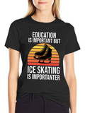 Education vs Ice Skating Graphic Tee