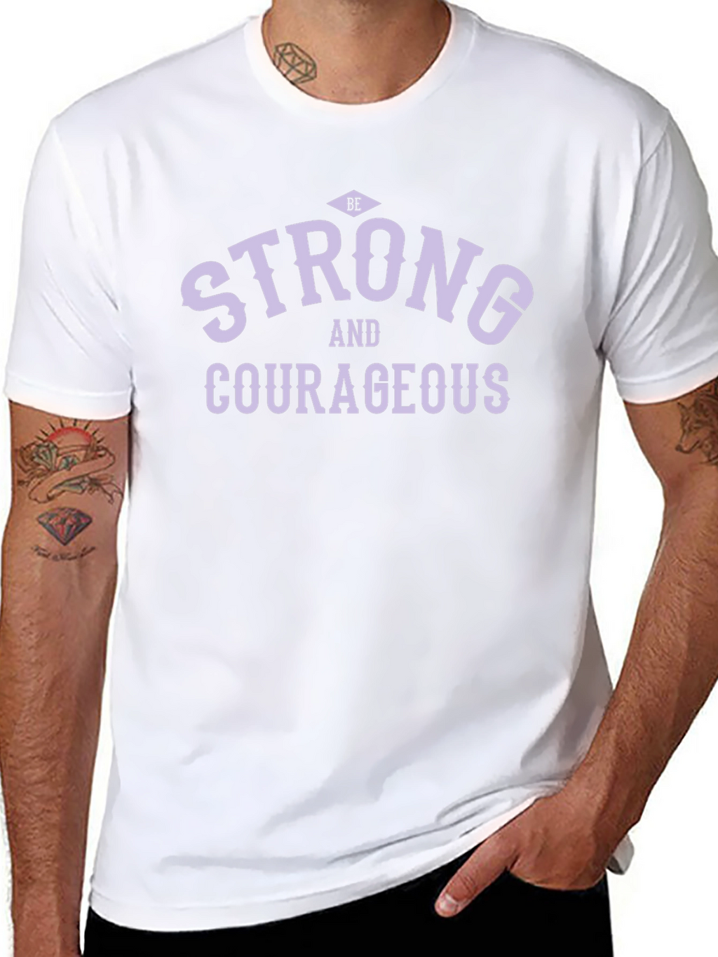 Be Strong and Courageous Black Graphic T-Shirt