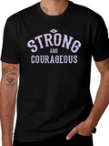 Be Strong and Courageous Black Graphic T-Shirt