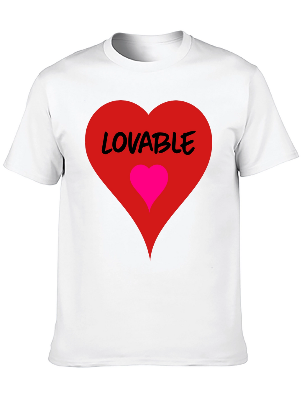 Lovable Heart Graphic Tee - Black Cotton Blend