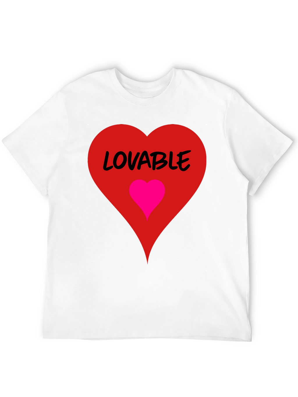 Lovable Heart Graphic Tee - Black Cotton Blend
