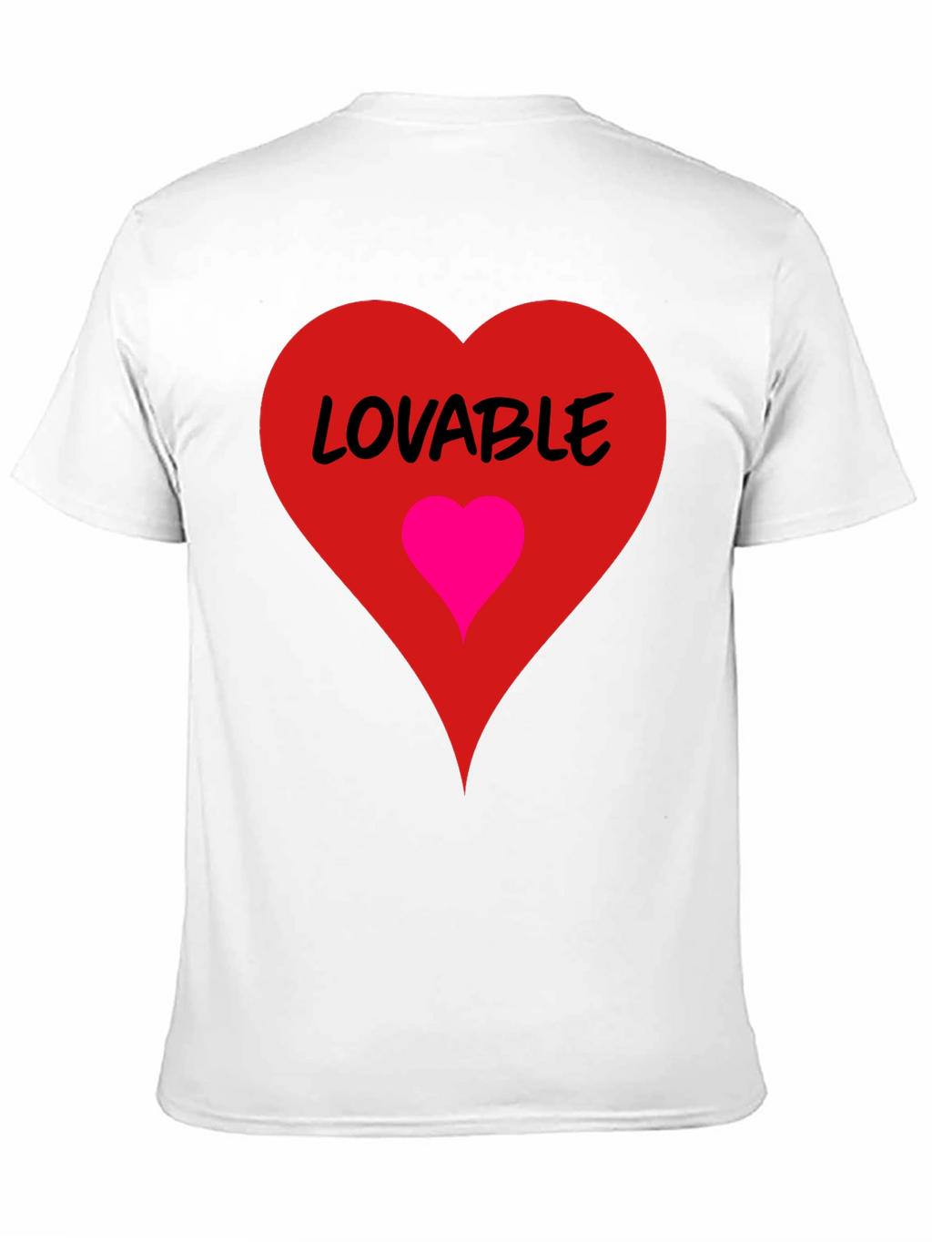 Lovable Heart Graphic Tee - Black Cotton Blend