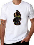 Basketball Graphic Print Mens Black T-Shirt
