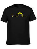 UFO Heartbeat Graphic Tee - Black Cotton T-Shirt