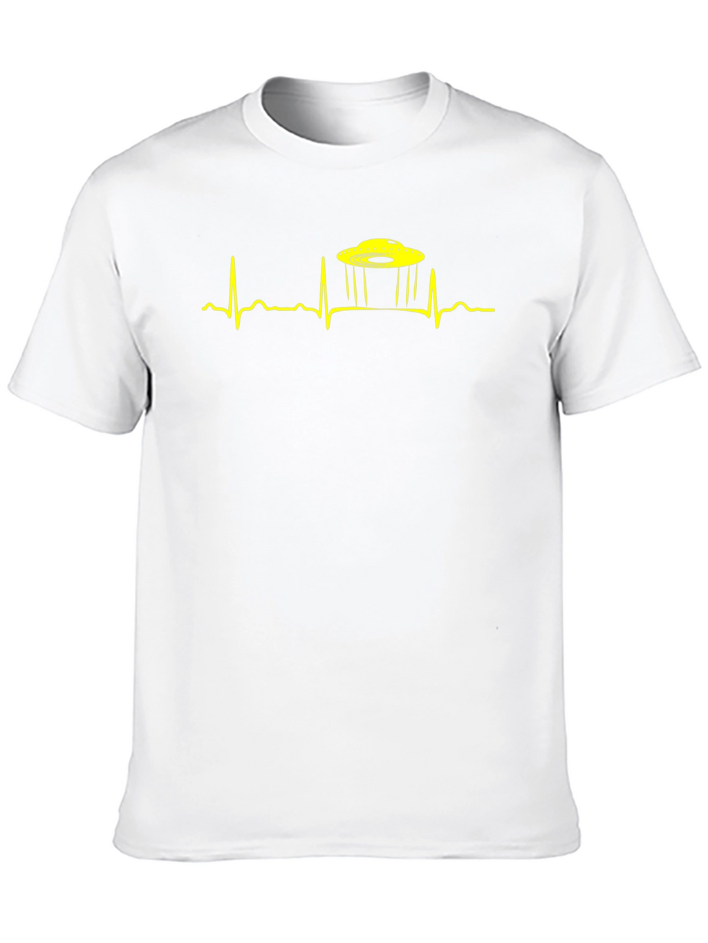 UFO Heartbeat Graphic Tee - Black Cotton T-Shirt