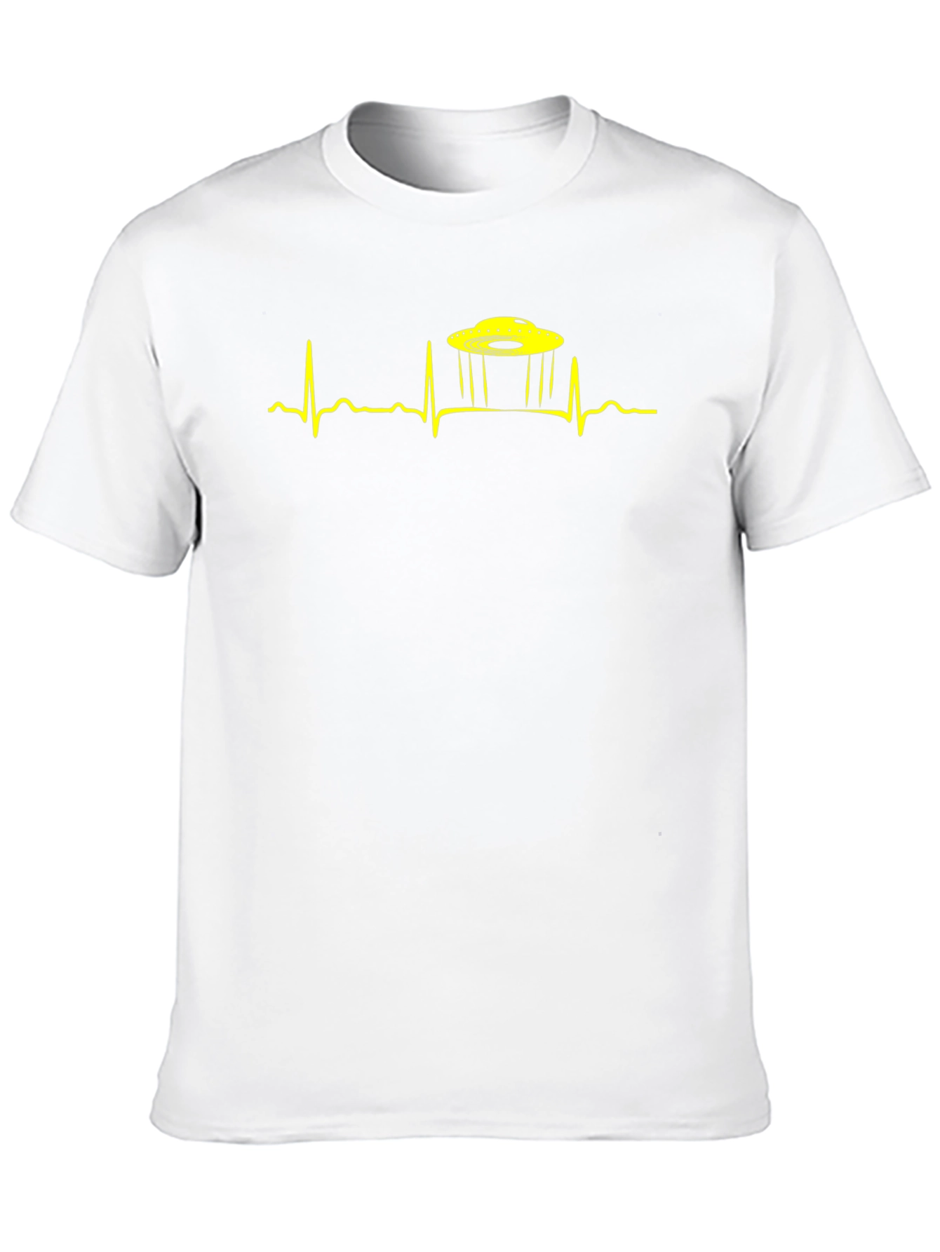 UFO Heartbeat Graphic Tee - Black Cotton T-Shirt