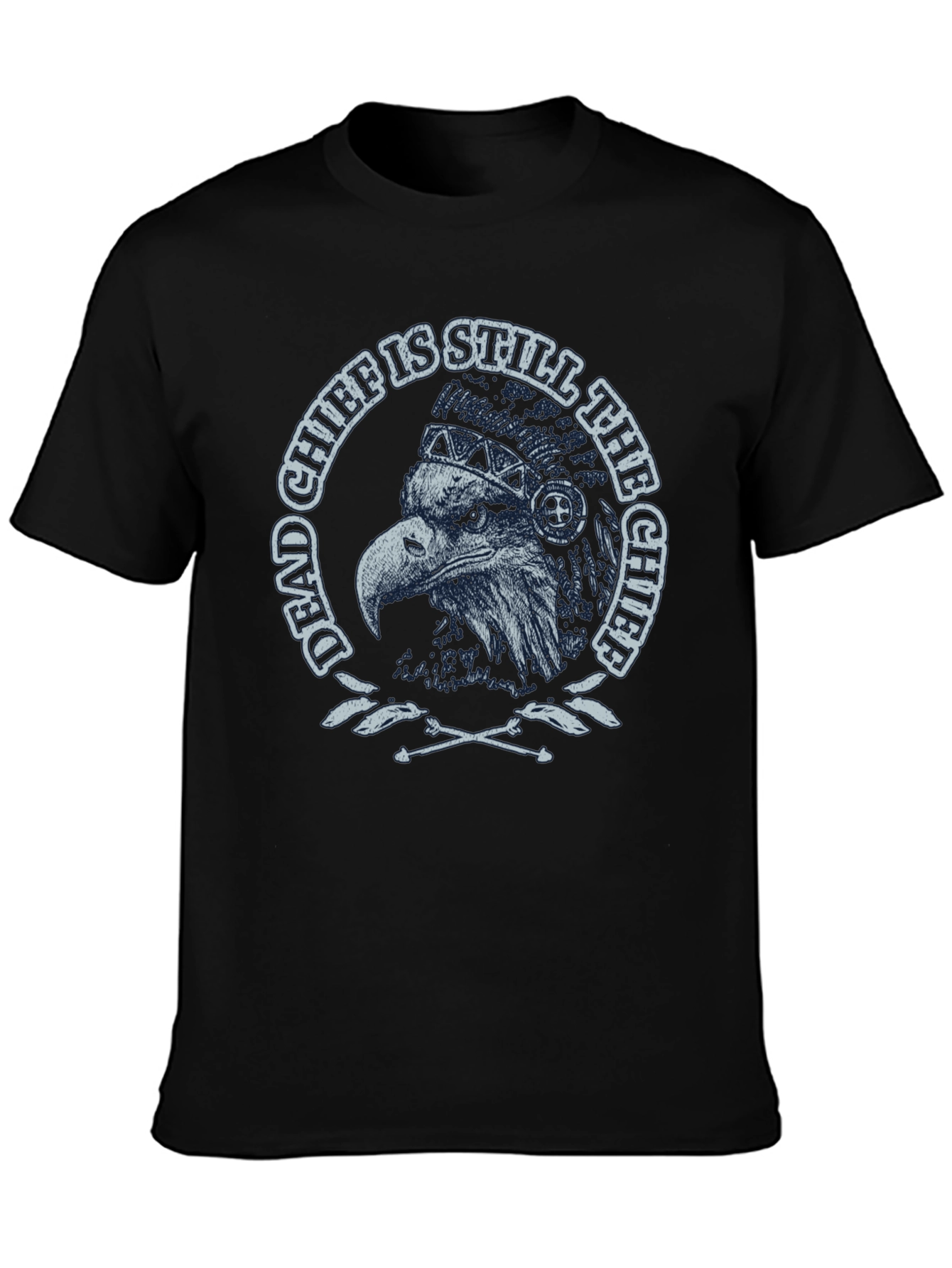 Dead Chief Eagle Graphic Tee - Black Cotton T-Shirt