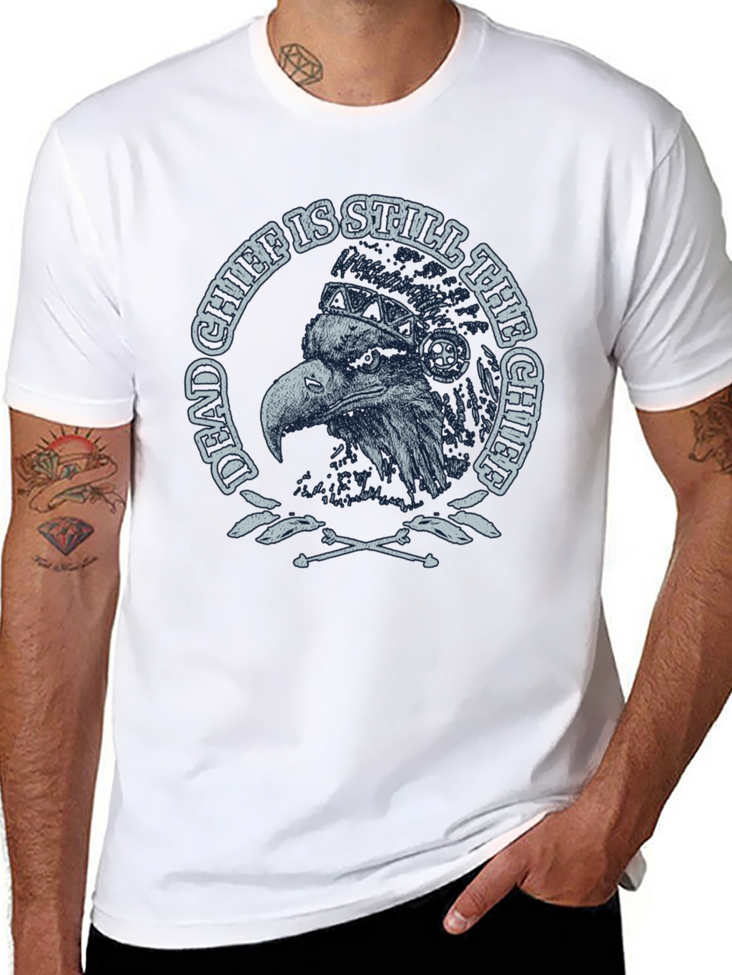 Dead Chief Eagle Graphic Tee - Black Cotton T-Shirt