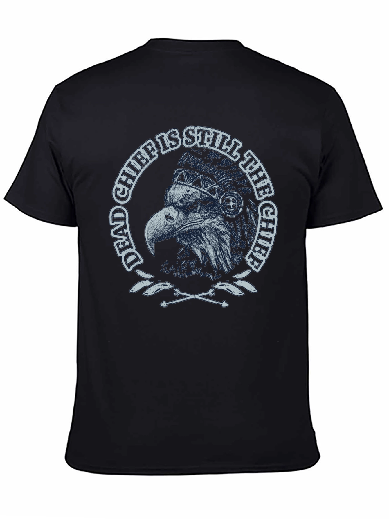 Dead Chief Eagle Graphic Tee - Black Cotton T-Shirt