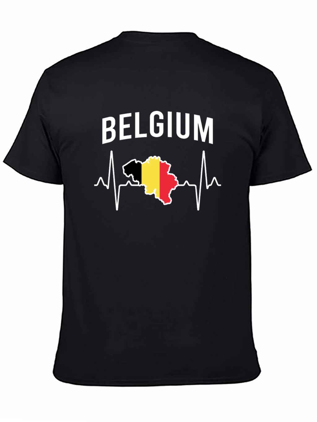 Belgium Heartbeat T-Shirt - Black Graphic Tee
