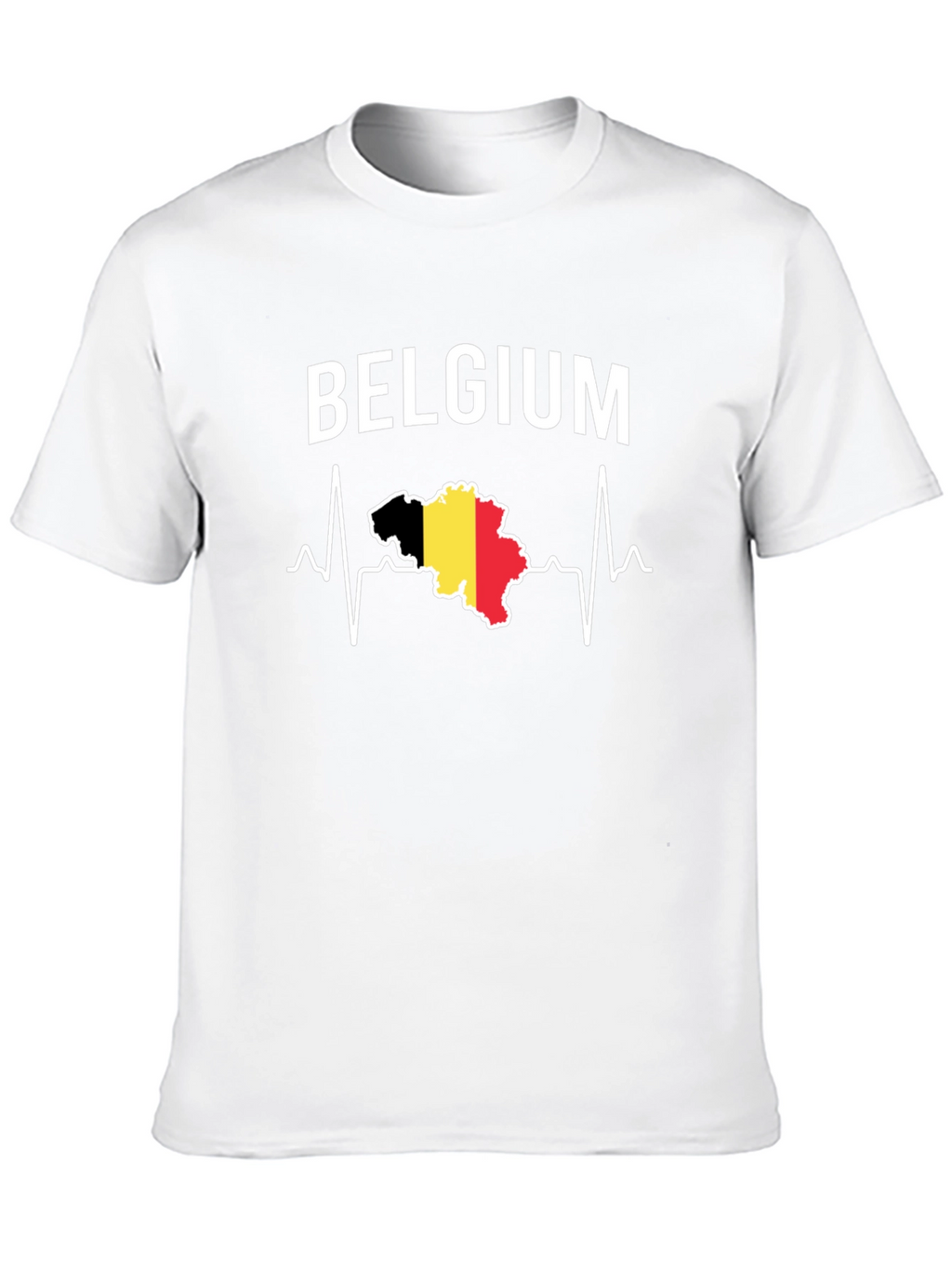 Belgium Heartbeat T-Shirt - Black Graphic Tee