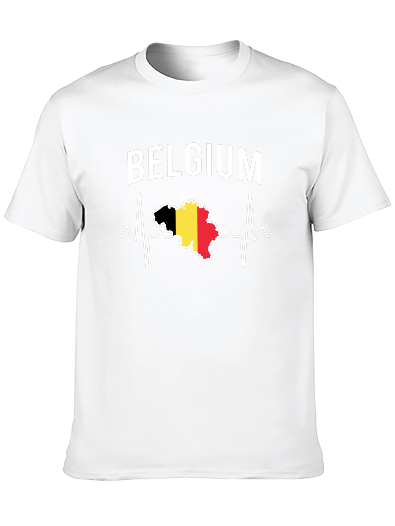 Belgium Heartbeat T-Shirt - Black Graphic Tee