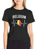 Belgium Heartbeat T-Shirt - Black Graphic Tee