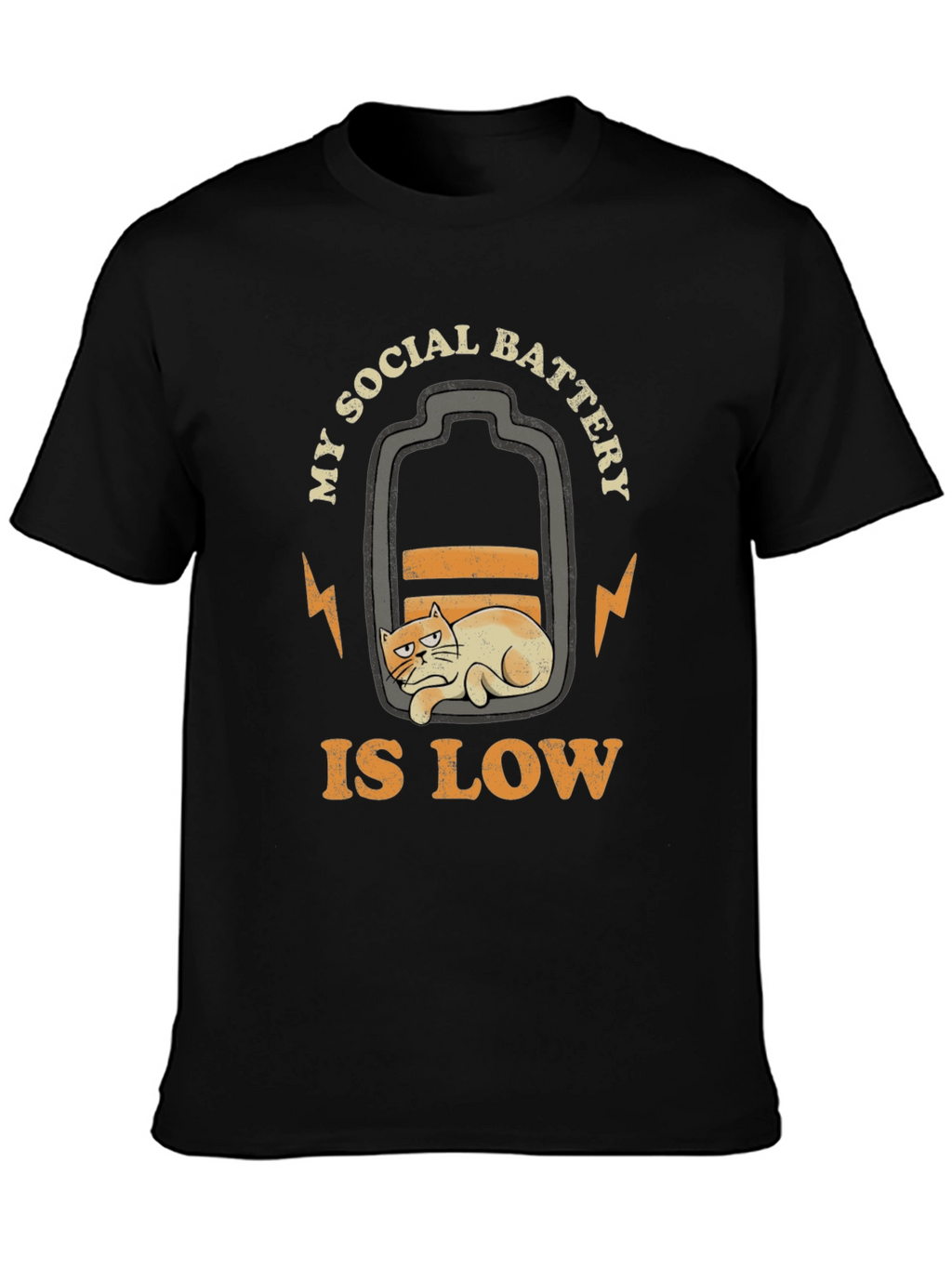 Low Social Battery Cat Graphic T-Shirt