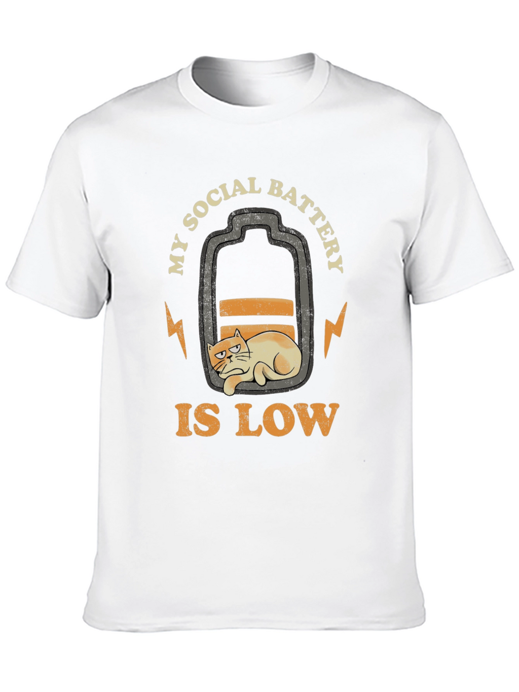 Low Social Battery Cat Graphic T-Shirt