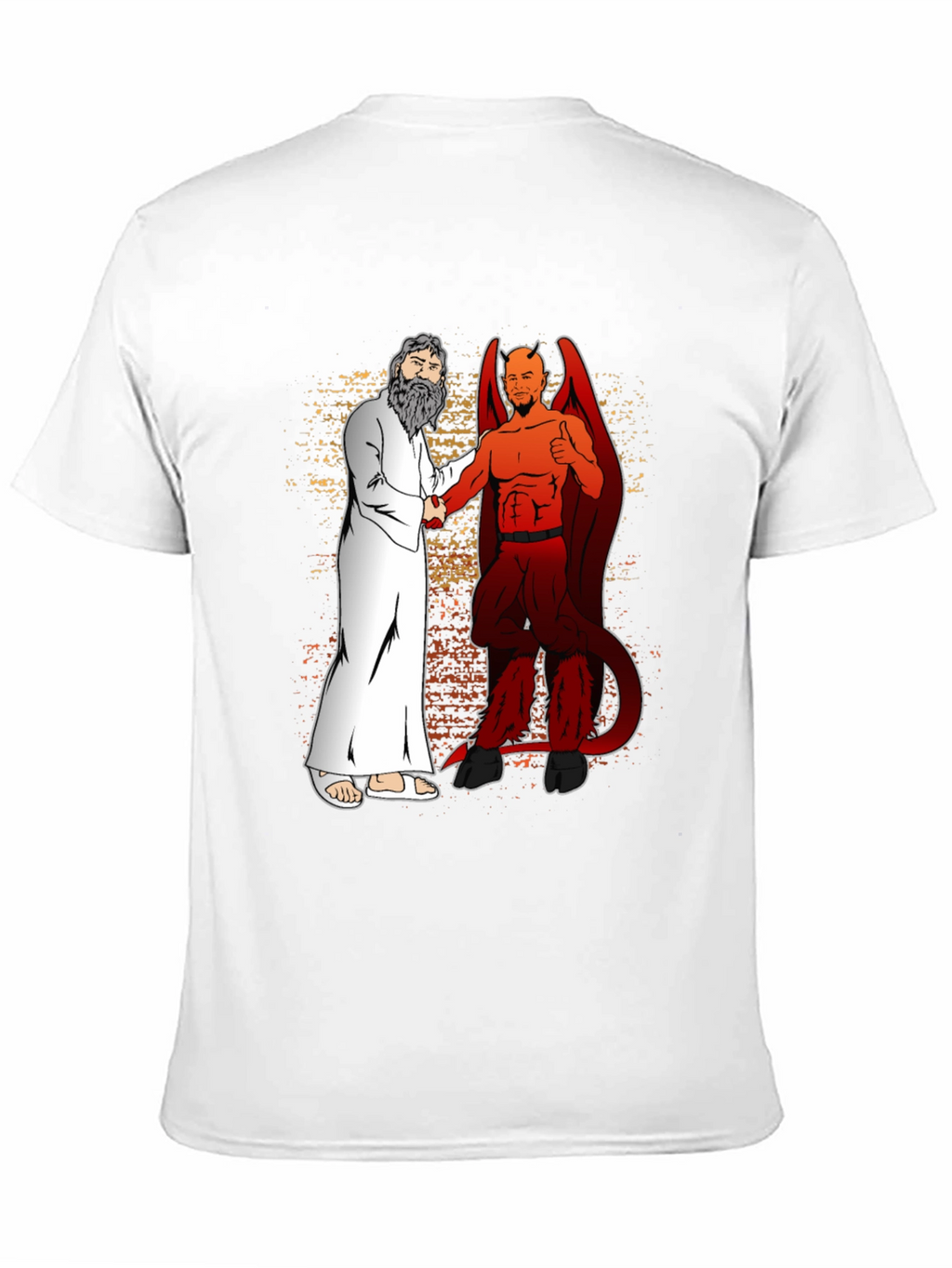God & Devil Shaking Hands Graphic T-Shirt