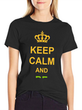Keep Calm Graphic T-Shirt -  Trendy Crown Tee