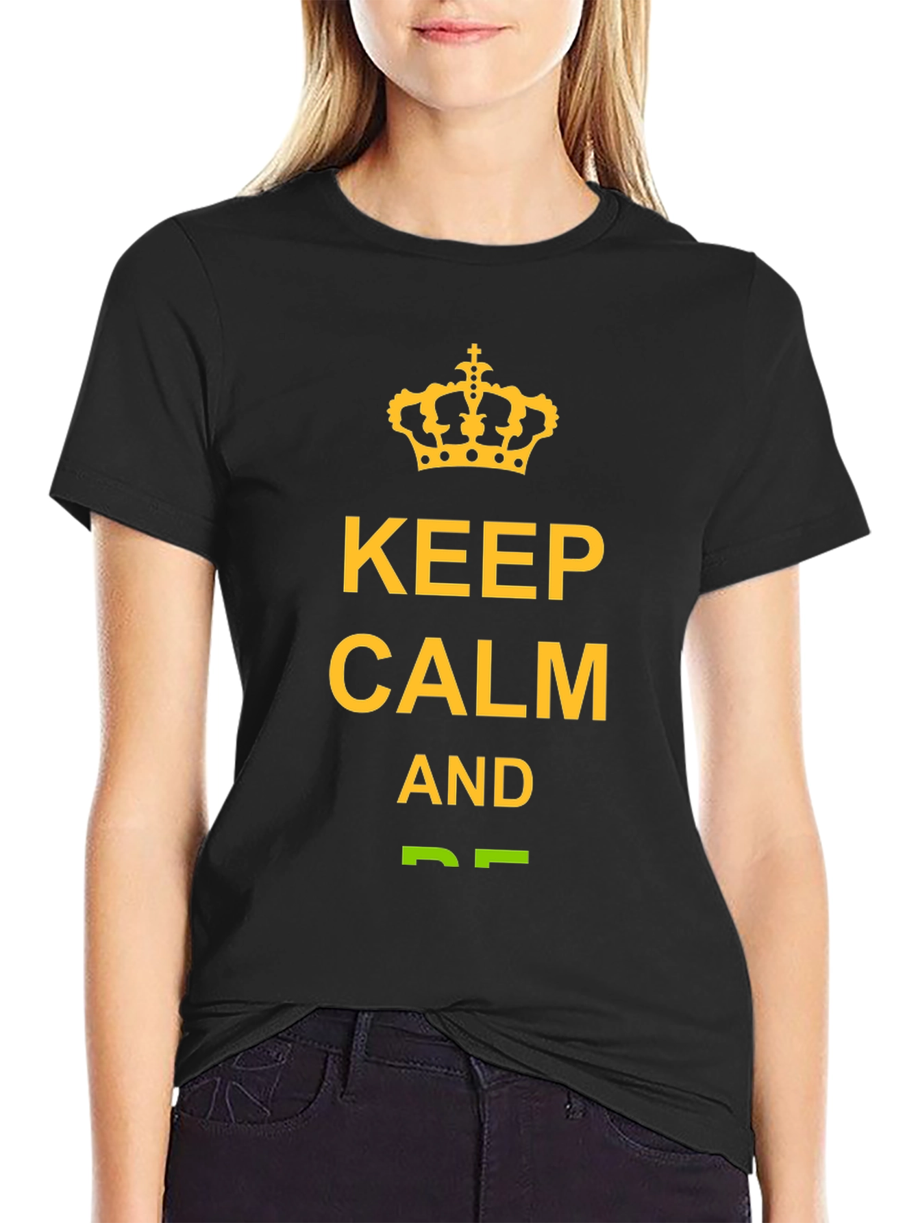 Keep Calm Graphic T-Shirt -  Trendy Crown Tee