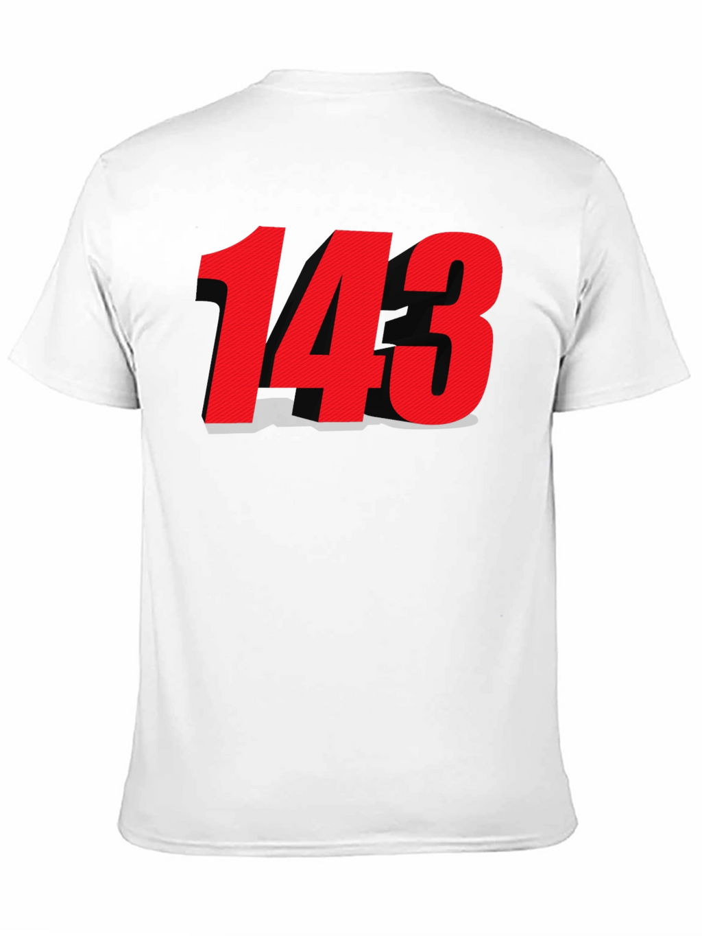 Black T-shirt with Bold Red 143 Design
