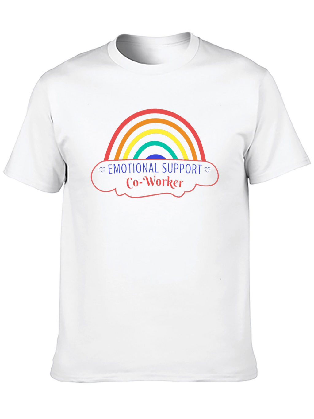 Emotional Support Co-Worker Rainbow Graphic Tee