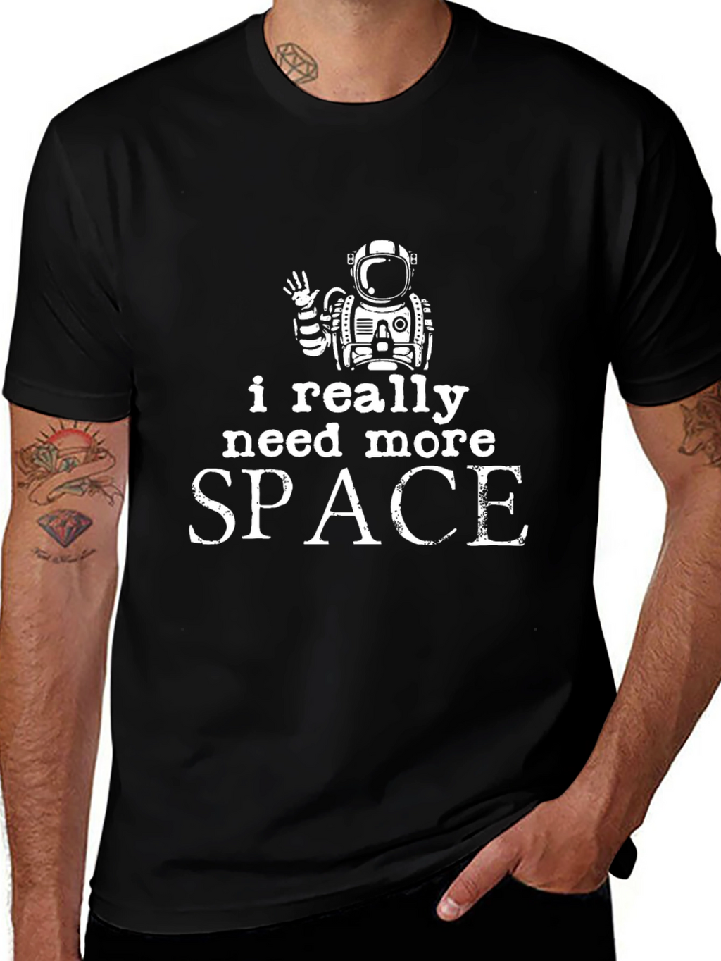 I Need More Space Black T-Shirt
