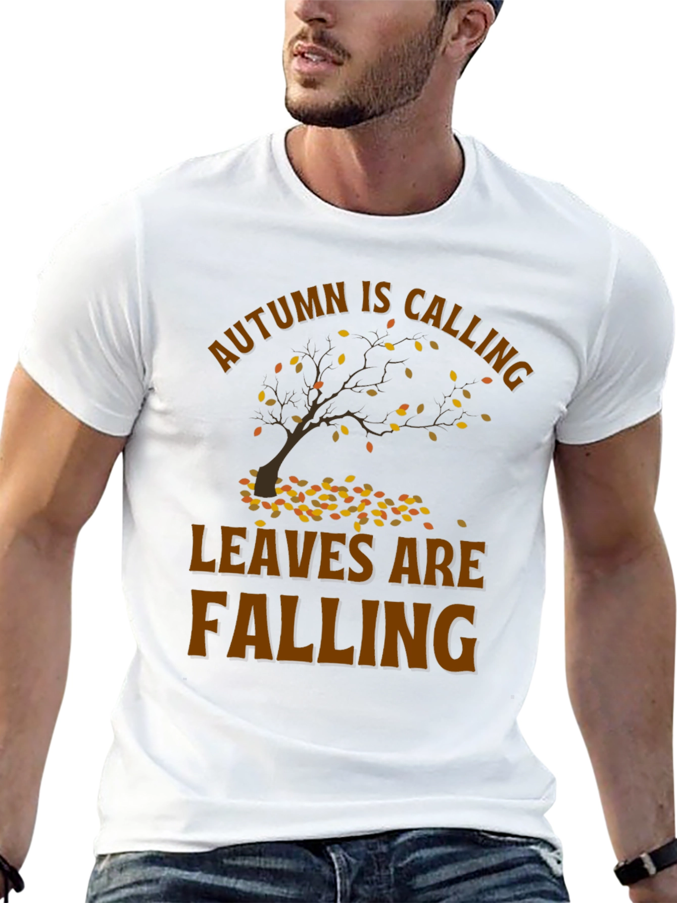 Autumn Calling T-Shirt - Falling Leaves Design
