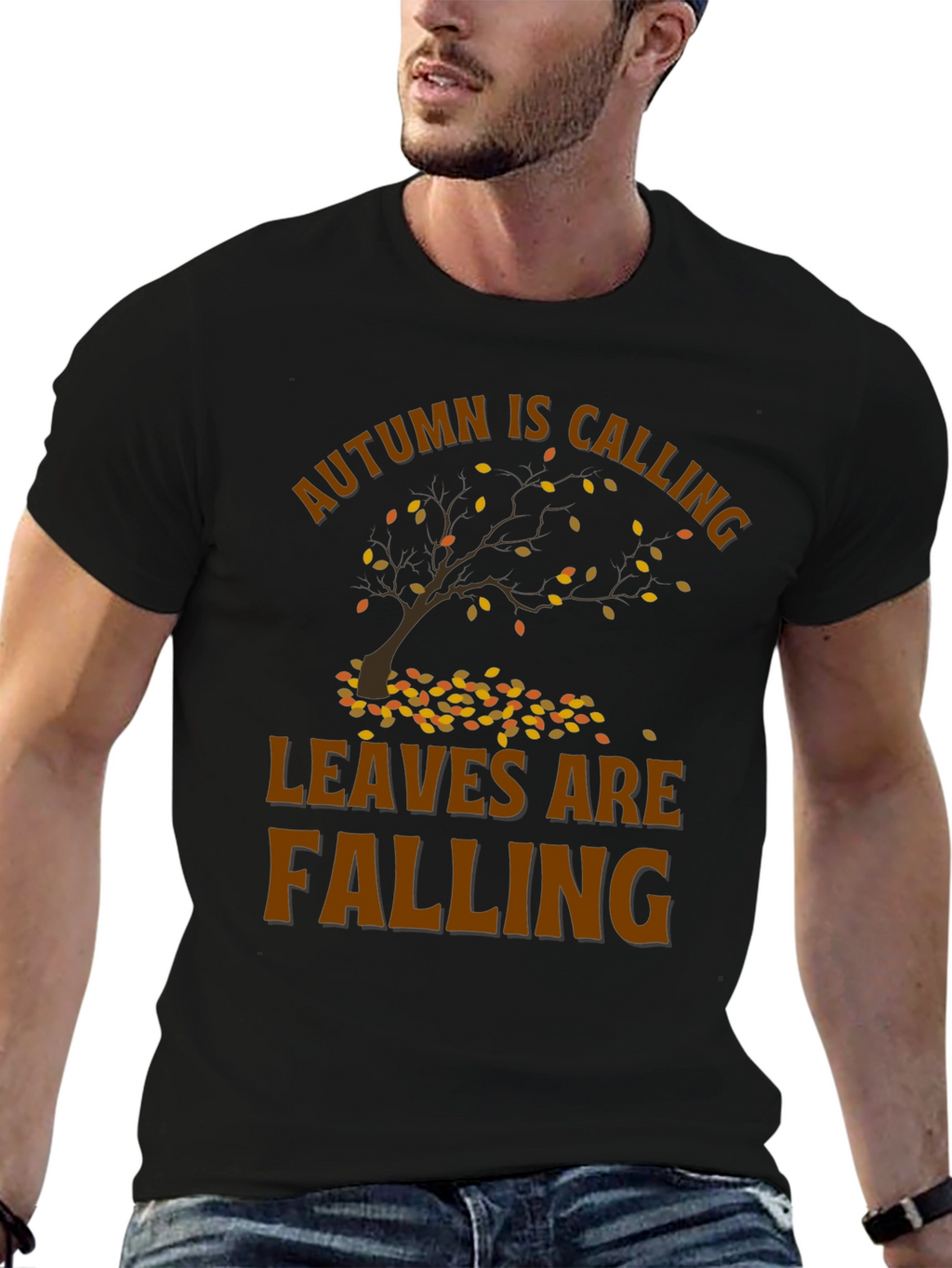 Autumn Calling T-Shirt - Falling Leaves Design
