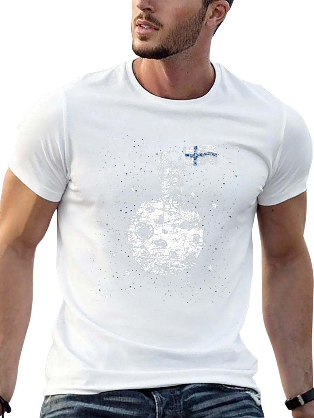 Finland Astronaut Flag Graphic T-Shirt