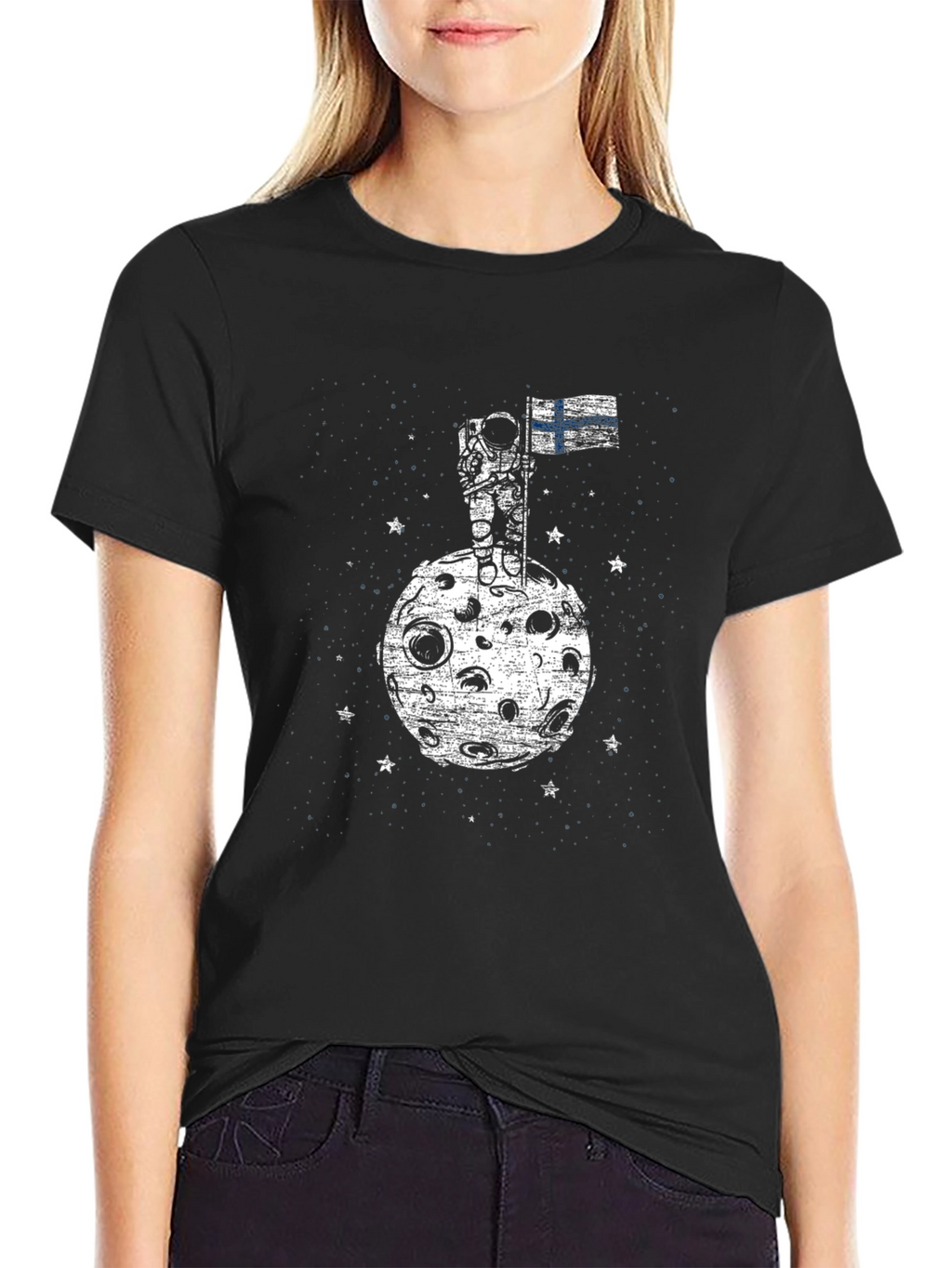 Finland Astronaut Flag Graphic T-Shirt