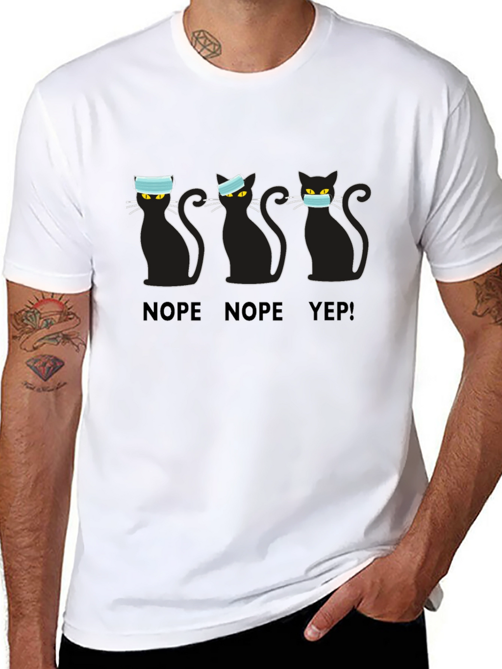 Masked Cats T-Shirt - Nope Nope Yep!