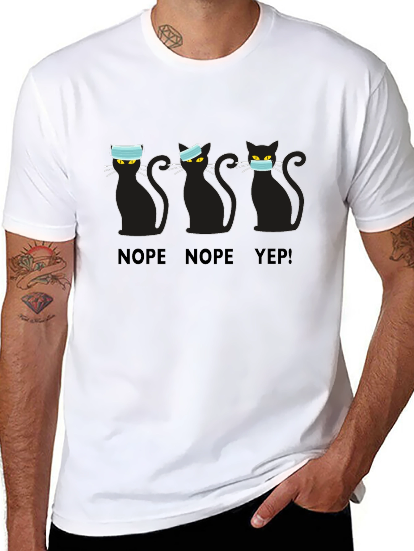 Masked Cats T-Shirt - Nope Nope Yep!