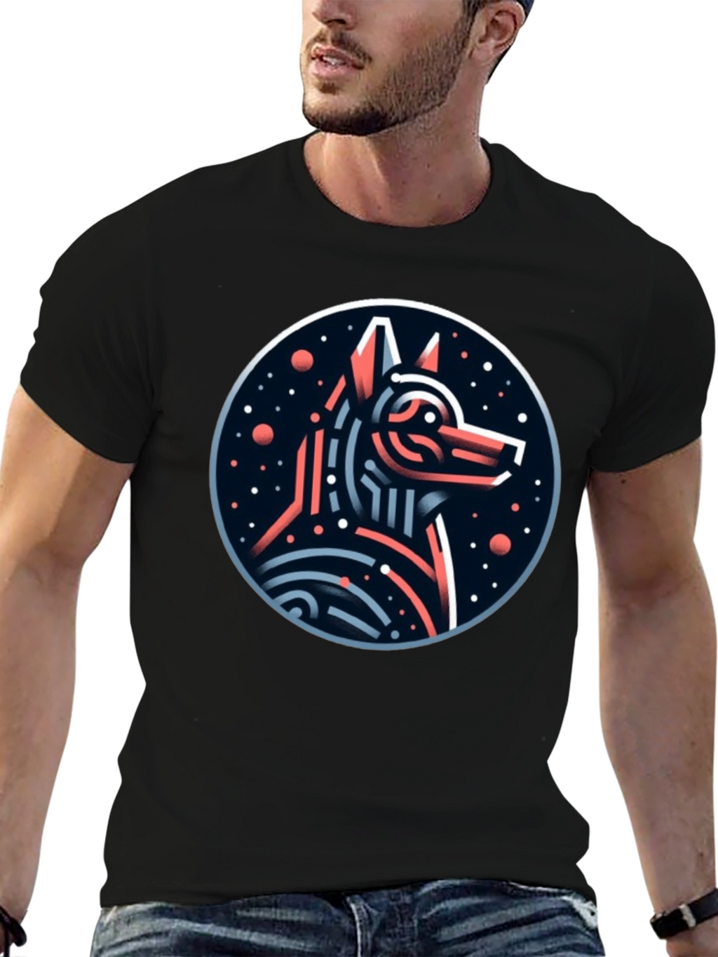Modern Geometric Anubis T-Shirt