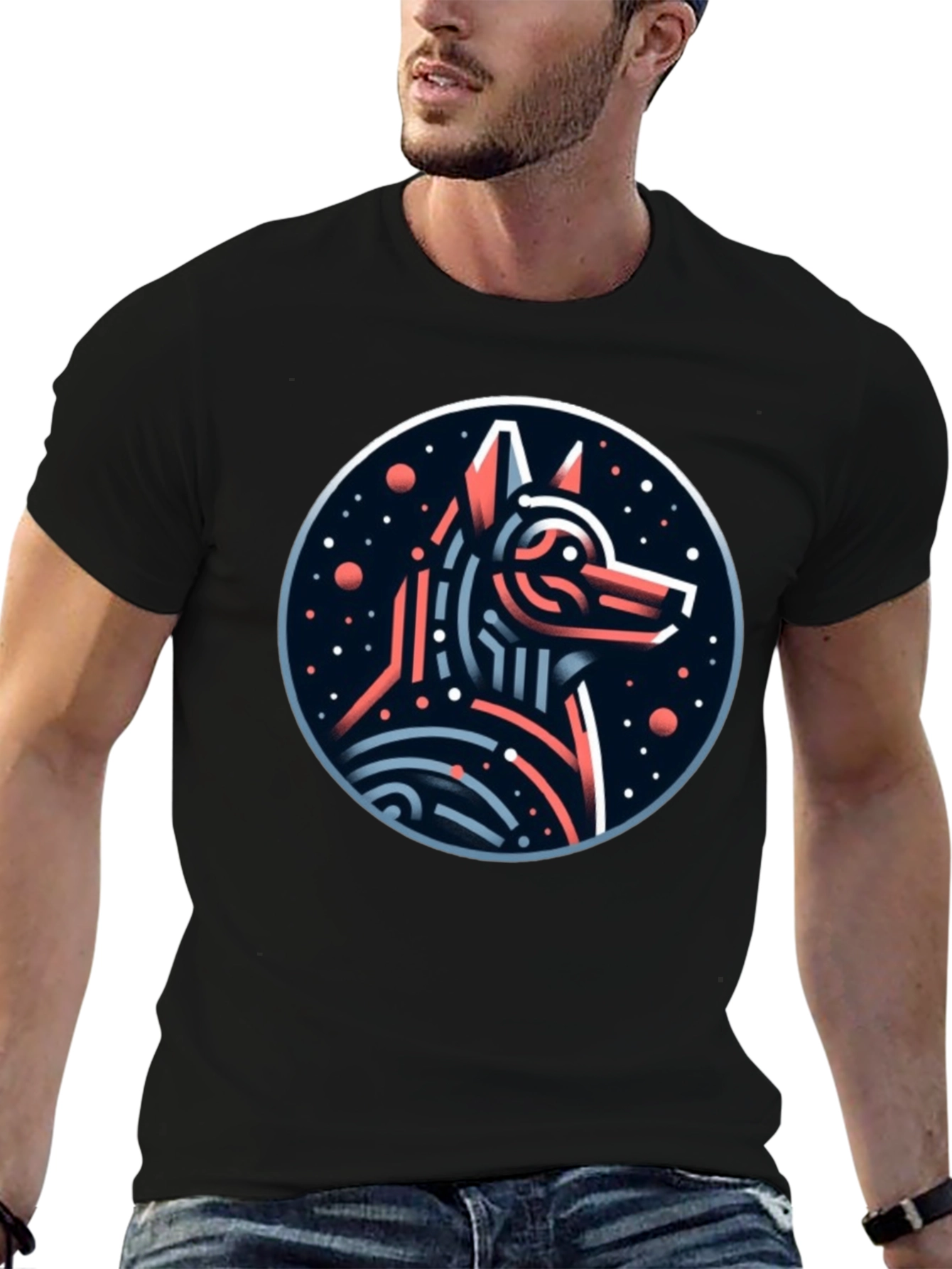 Modern Geometric Anubis T-Shirt
