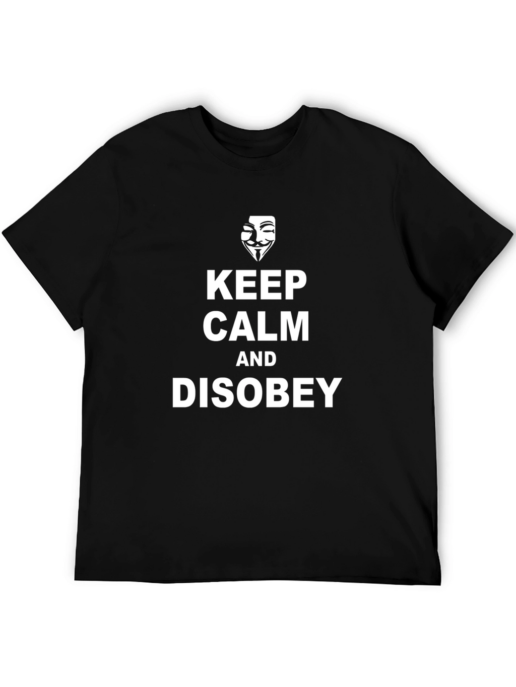 Keep Calm Disobey Graphic Tee - Black Cotton T-Shirt