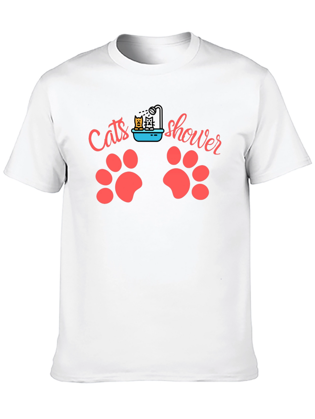 Cats Shower Funny T-Shirt Black