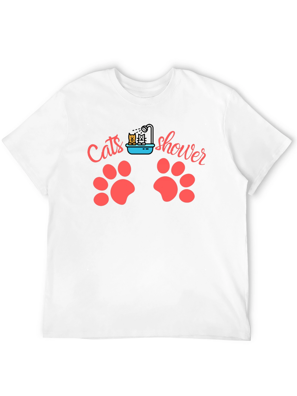 Cats Shower Funny T-Shirt Black