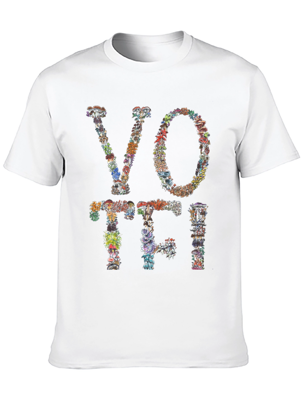 Mushroom VOTE T-Shirt Botanical Design Tee