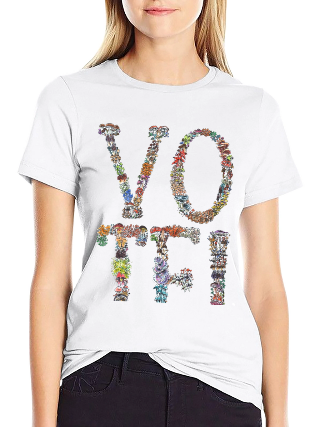 Mushroom VOTE T-Shirt Botanical Design Tee