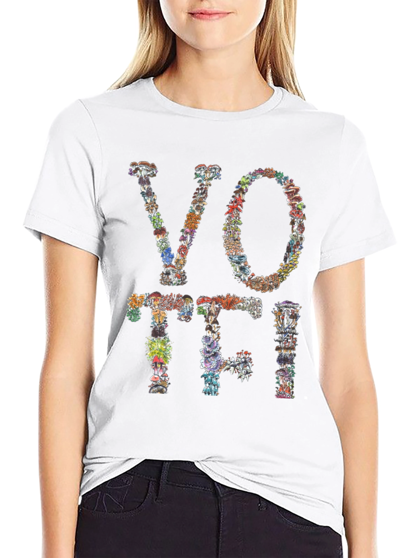 Mushroom VOTE T-Shirt Botanical Design Tee