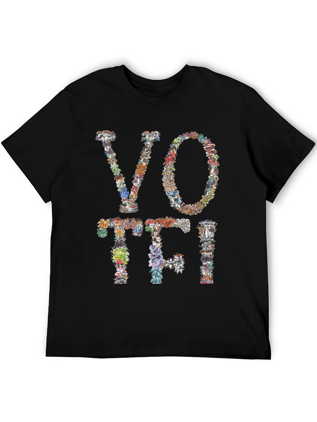 Mushroom VOTE T-Shirt Botanical Design Tee