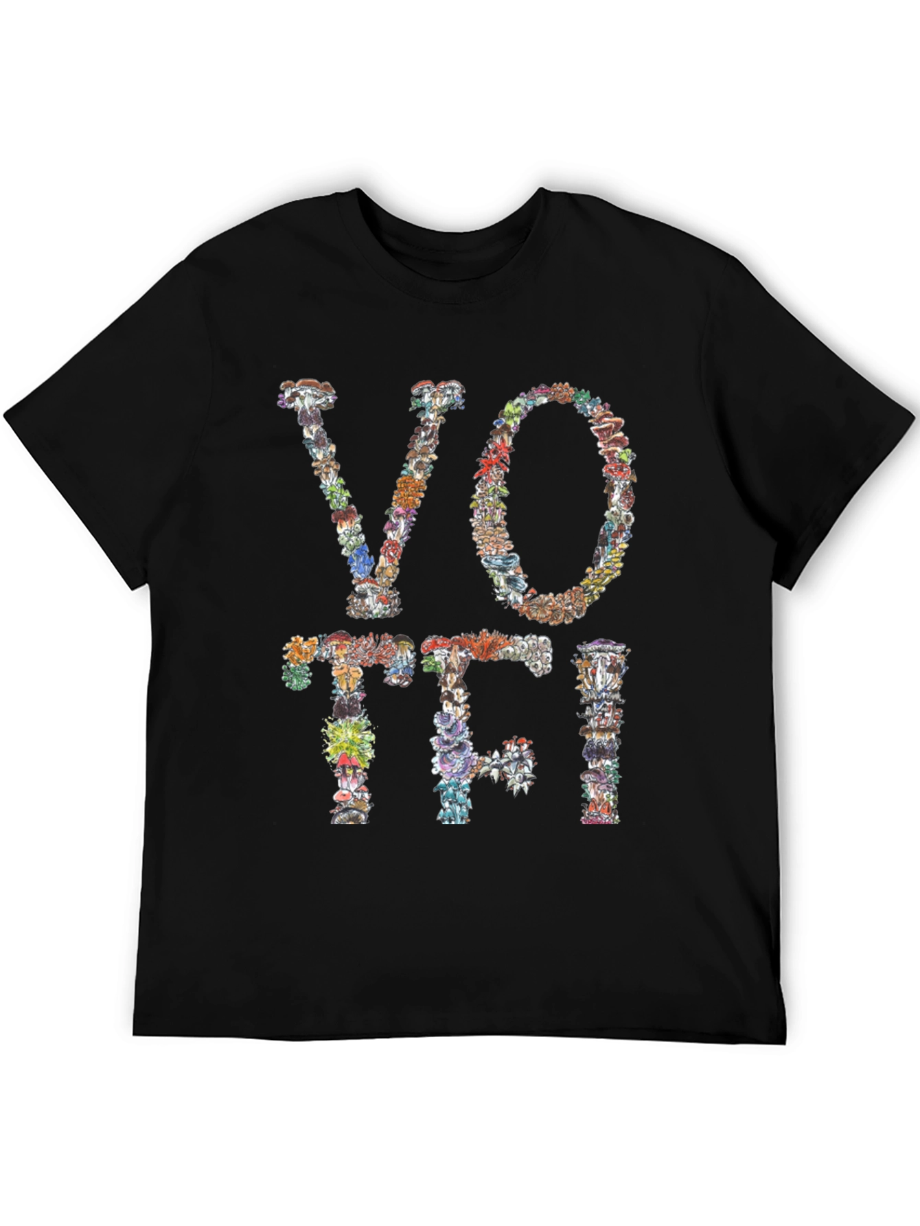 Mushroom VOTE T-Shirt Botanical Design Tee