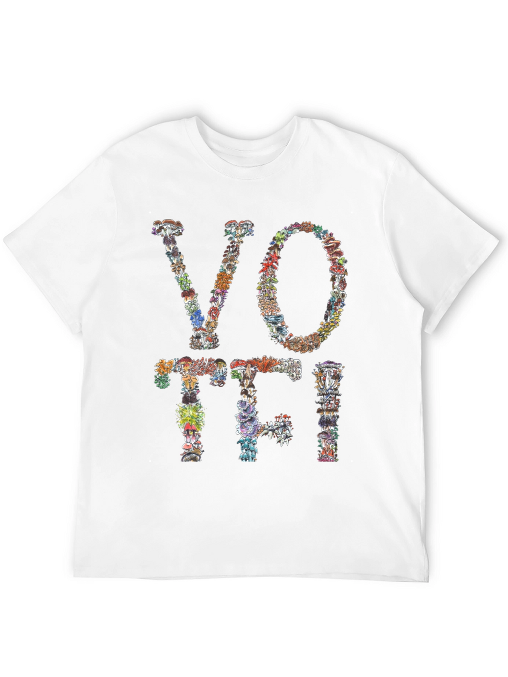 Mushroom VOTE T-Shirt Botanical Design Tee