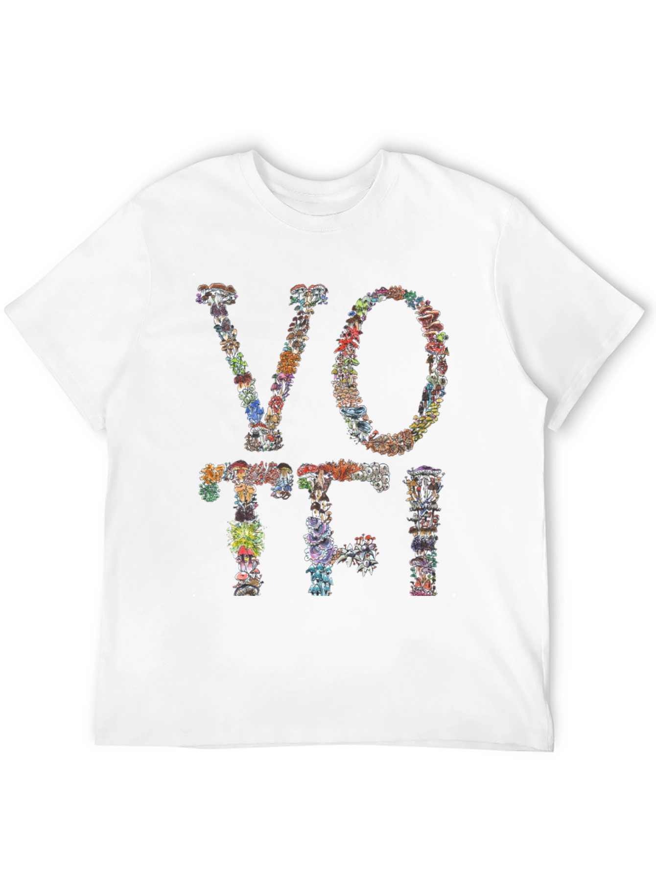 Mushroom VOTE T-Shirt Botanical Design Tee