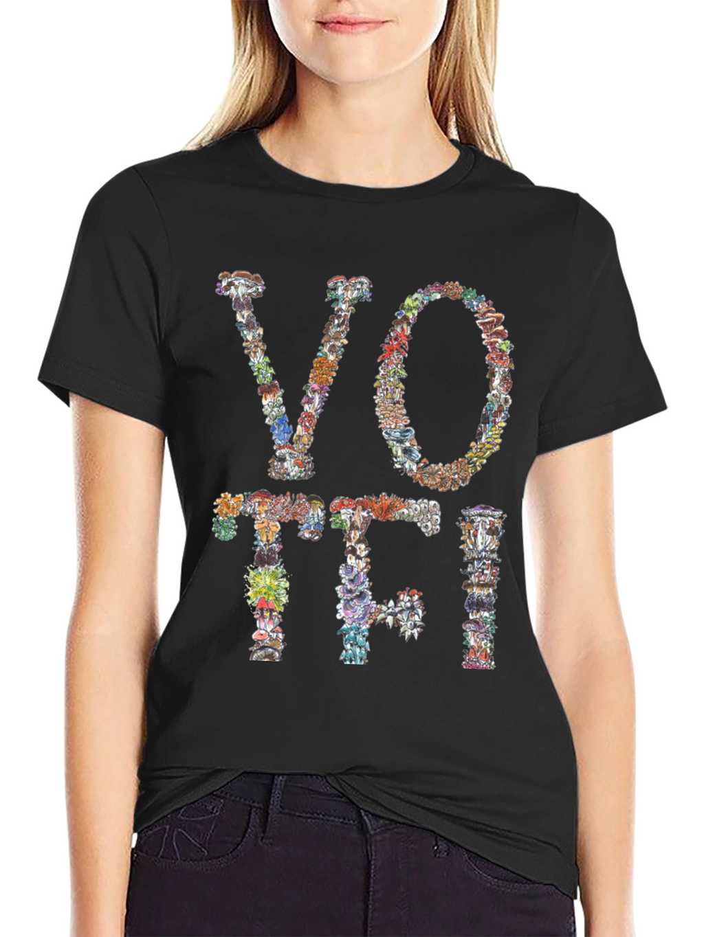 Mushroom VOTE T-Shirt Botanical Design Tee