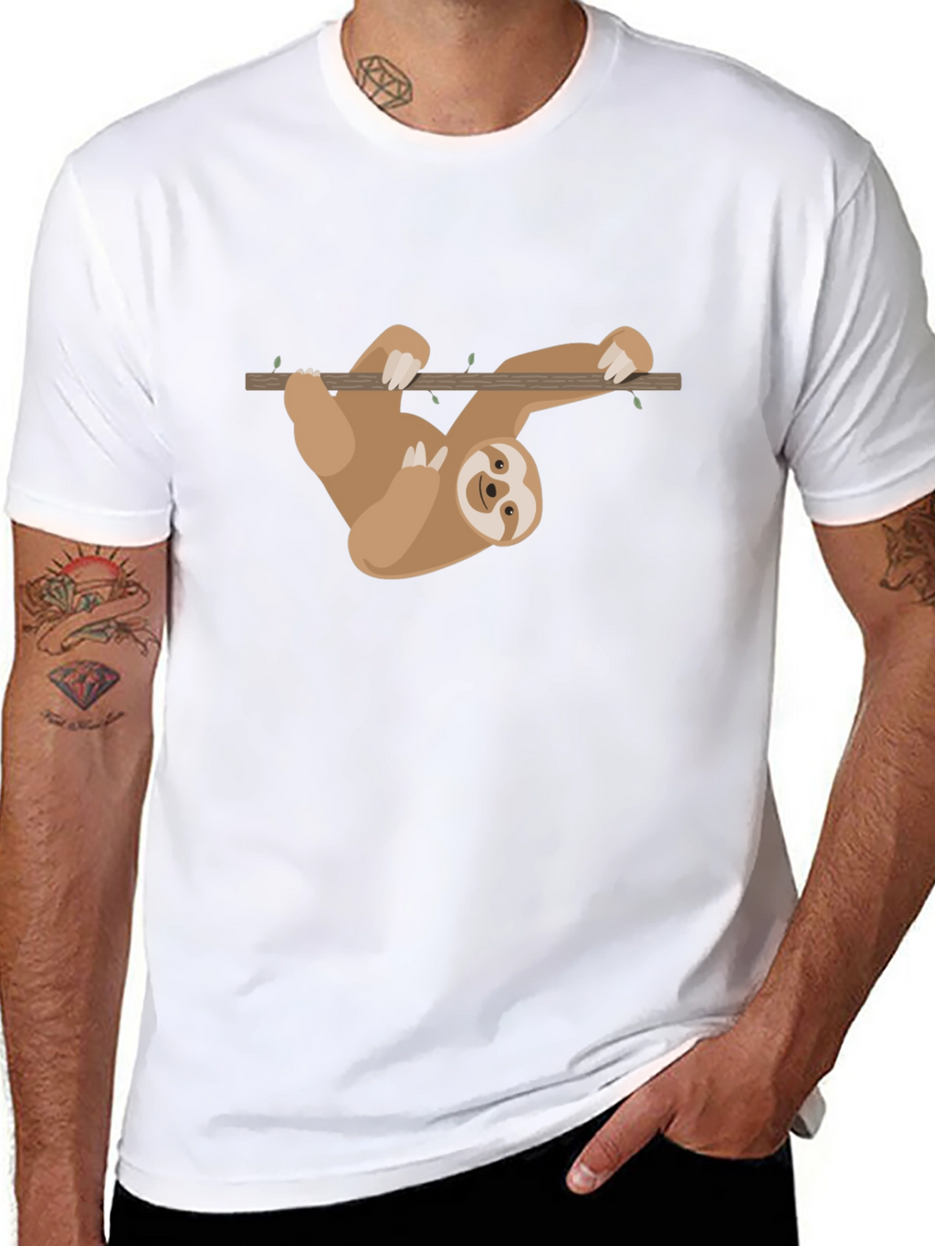 Sloth Hanging T-Shirt - Cute Cartoon Design