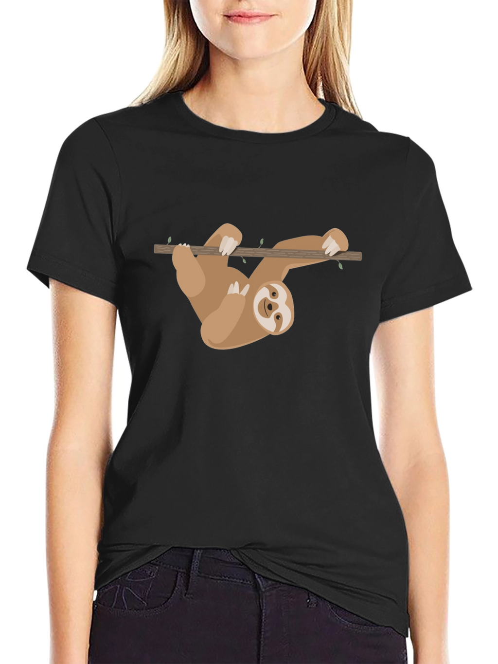 Sloth Hanging T-Shirt - Cute Cartoon Design