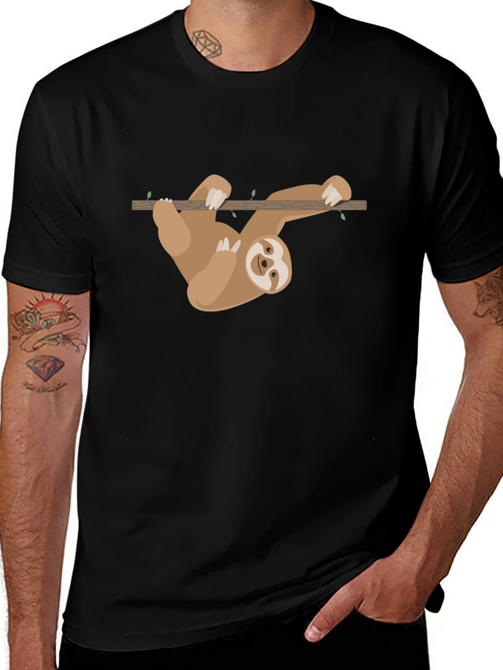 Sloth Hanging T-Shirt - Cute Cartoon Design