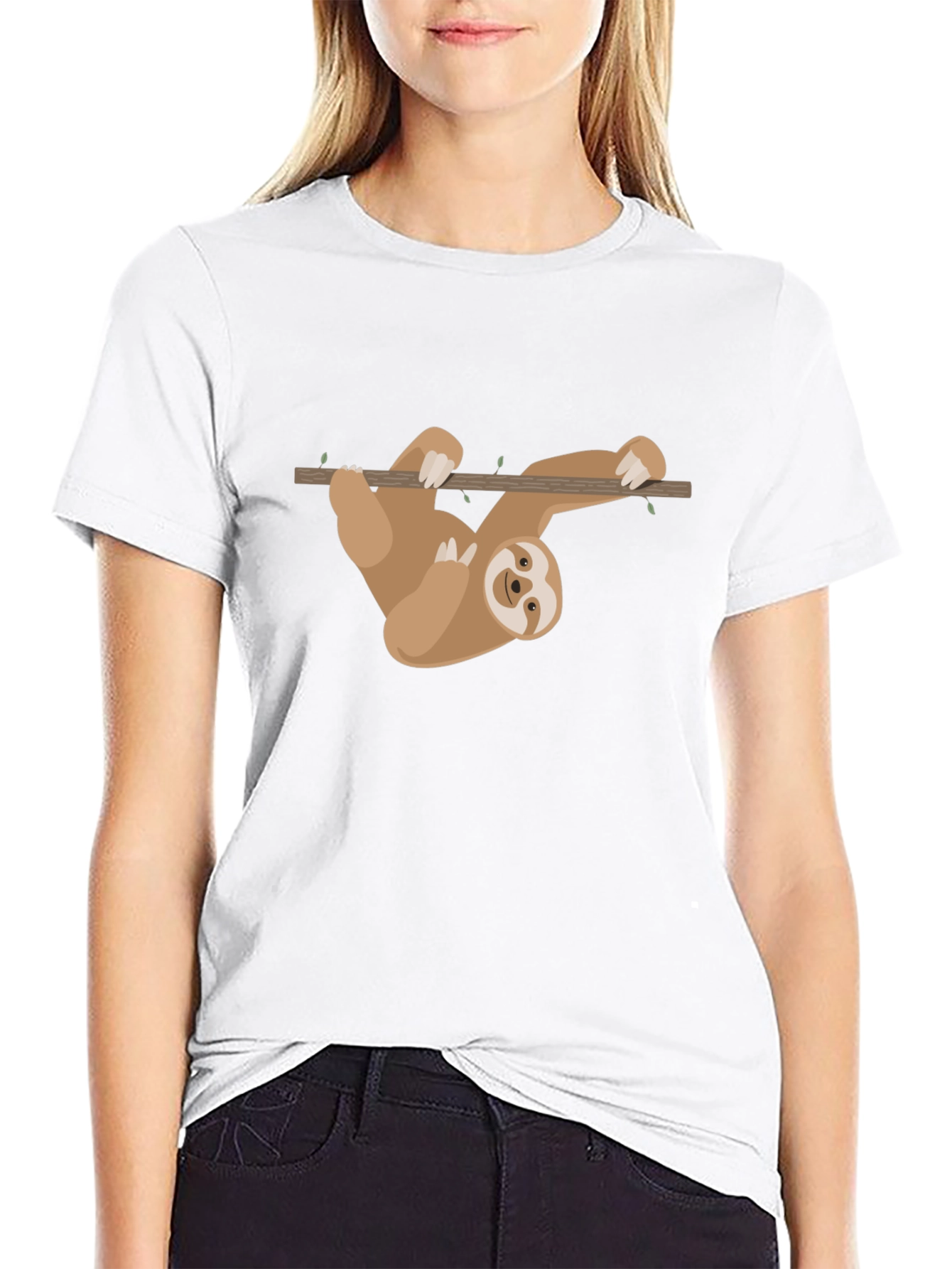Sloth Hanging T-Shirt - Cute Cartoon Design