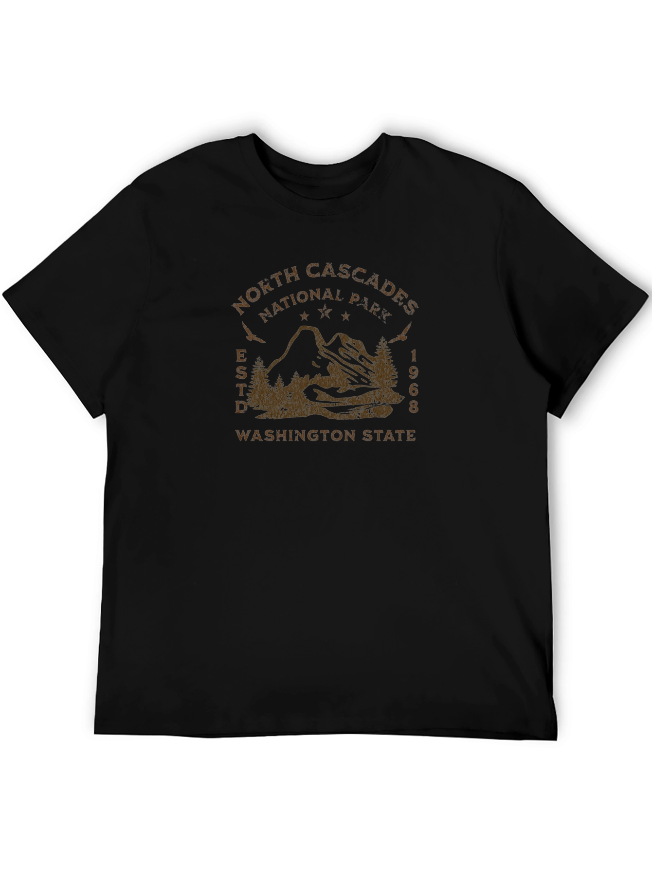 North Cascades National Park Black T-Shirt