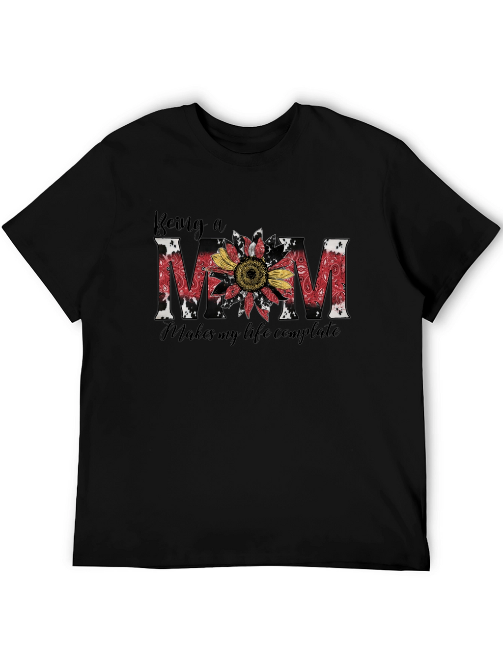 Being A Mom Sunflower Graphic T-Shirt